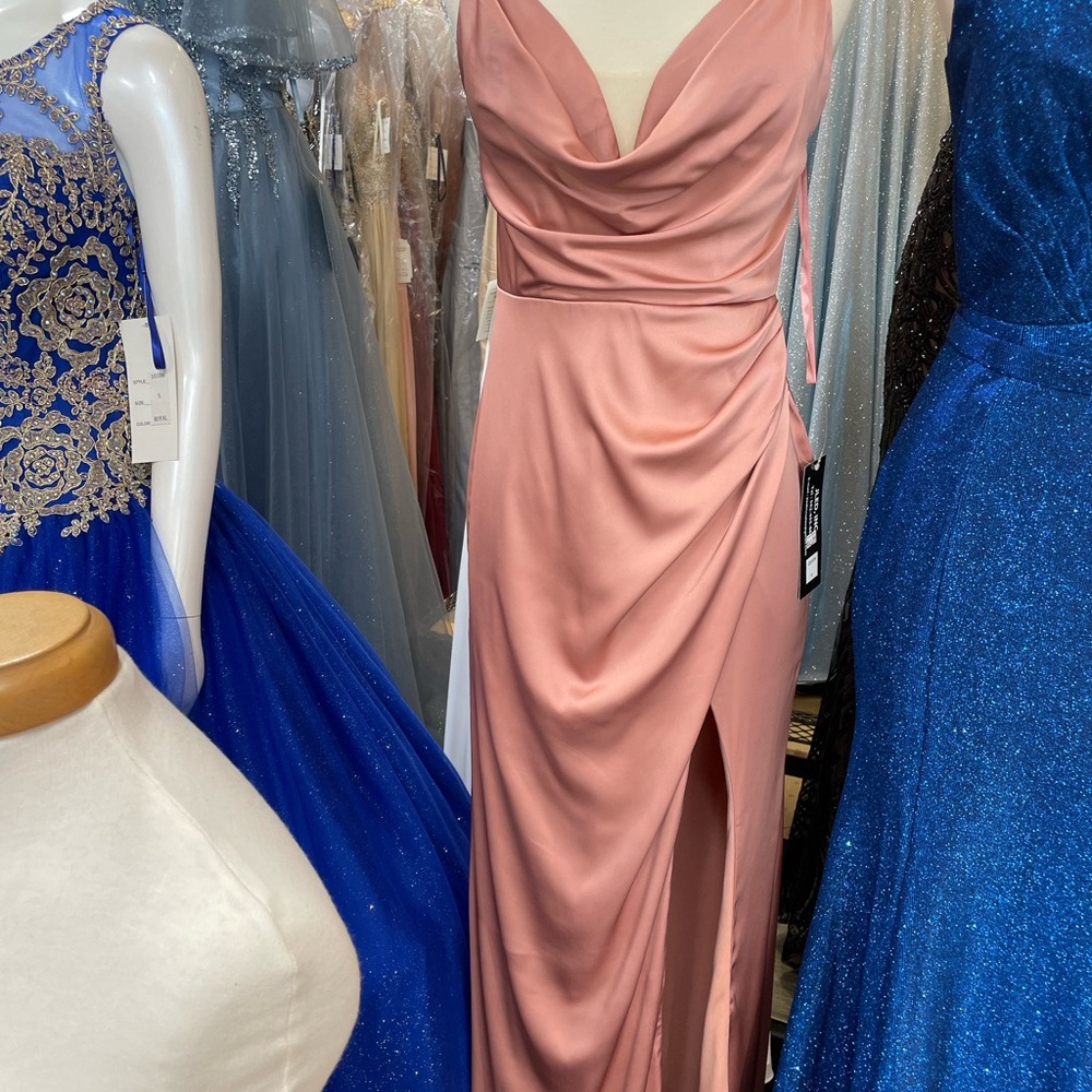 Elegant Pink Satin Gown